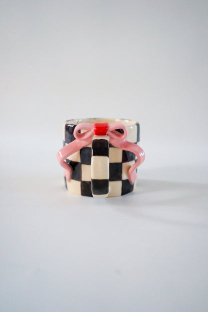 Checkered Pink Bow