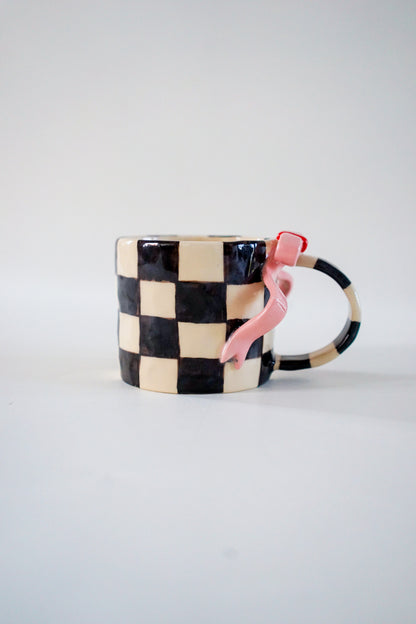 Checkered Pink Bow